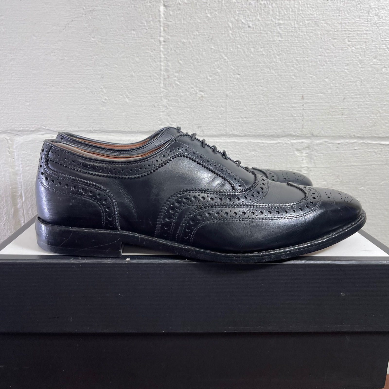 Allen Edmonds Mcallister 6205 Black Wingtip Oxford Dress Shoes Men's 10.5 D